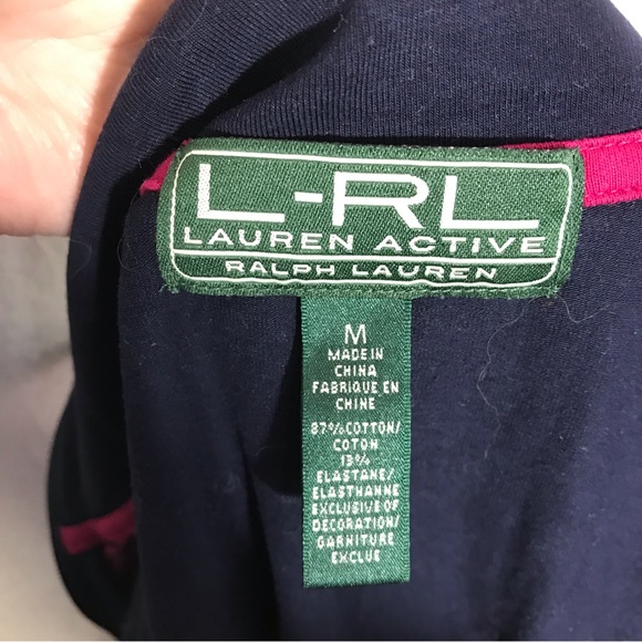 Lauren Ralph Lauren Active Pink and Blue Zip Up Sweater - Picture 10 of 11